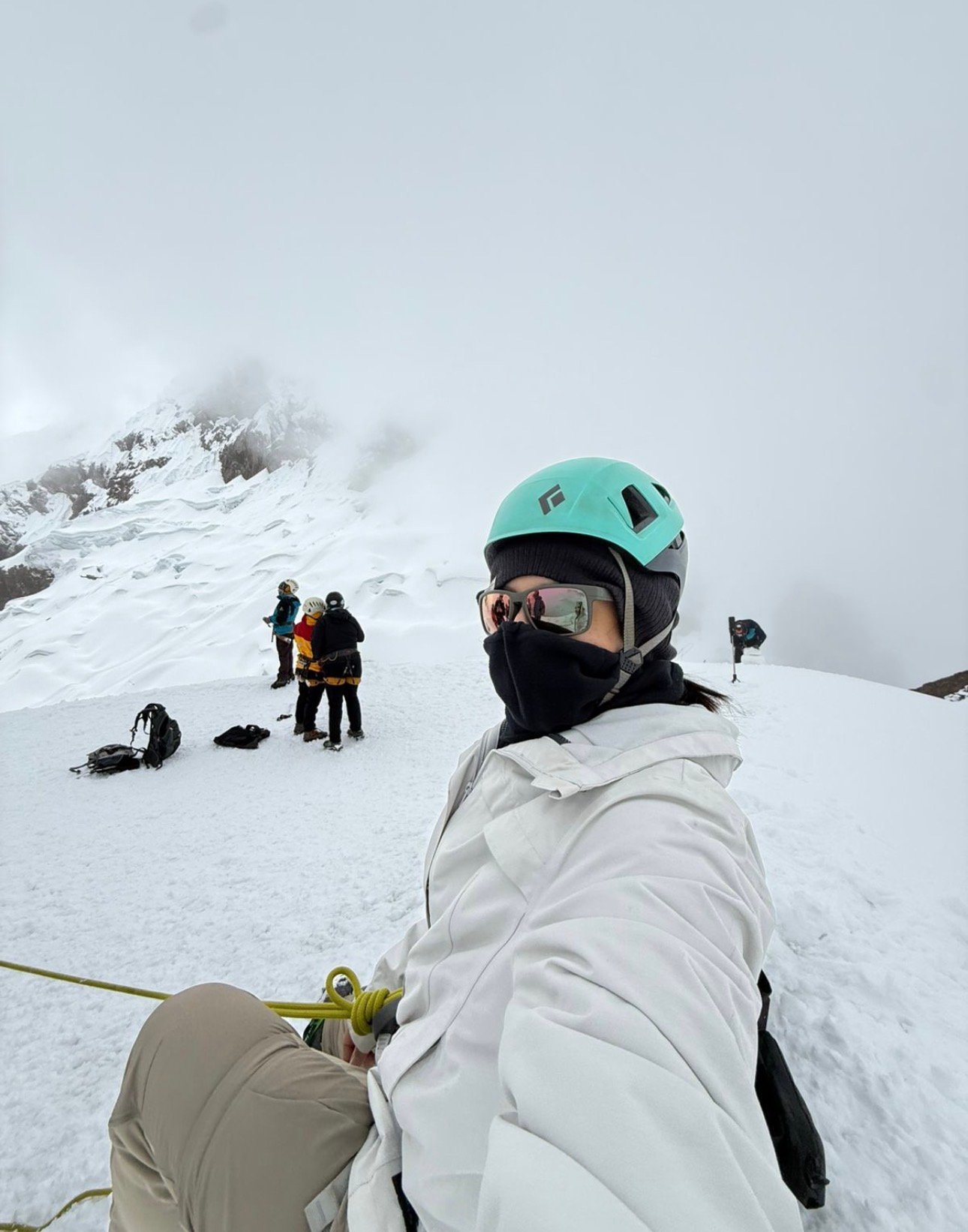 Aluna preparada para atividade no Vale Nevado